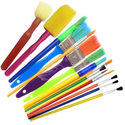 China Watercolor Painting 15pcs Cheap Hot Sale Kid's Graffiti Tools Artist Brush Set for sale