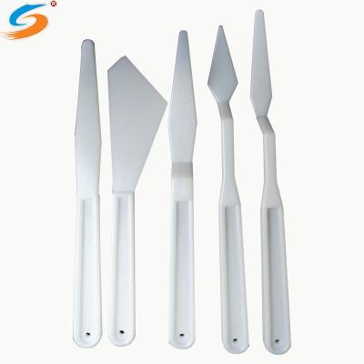 China 5pcs Artists/Students Different Size Plastic Palette Knife For Art Supply for sale