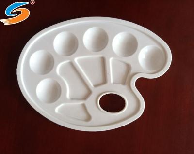 China Artists/students white plastic palette with 6 holes for art painting for sale