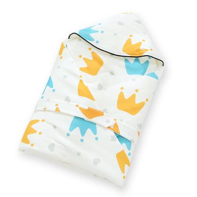 China Anti-Static Cartoon Printing Breathable Design Baby Soft Cotton Blanket With Hood Baby Hooded Blanket for sale