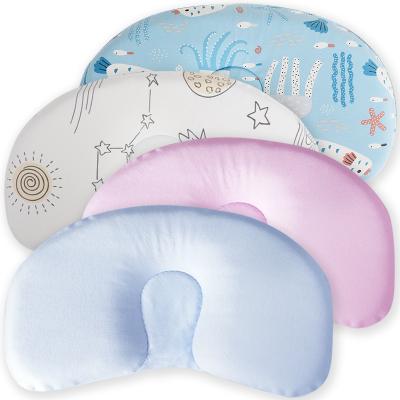 China Anti Memory Baby Pillow Flat Head Newborn Hutch Cotton Infant Sleep Head Forming Baby Memory Foam Pillow for sale