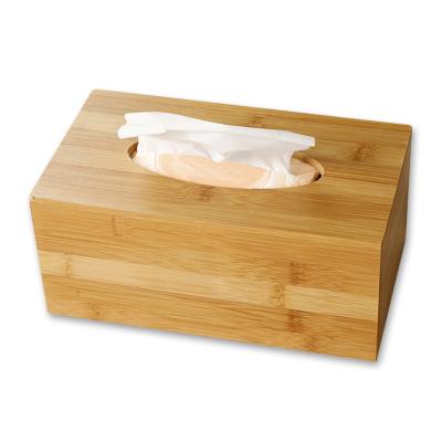 China High Quality Handmade Natural Varnish Storage Packing Box Solid Wood Color Bamboo Tissue Box for sale