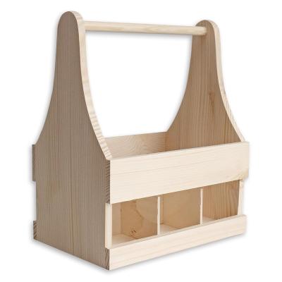 China Wooden Beer Pan Custom Party Use Wooden Gift 6 Pack/Bottle Beer Carrier Box Carrier Viable Rack Beer Rack for sale