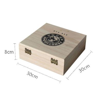 China Recycled Materials Tea Storage Box Custom Logo Solid Wood Cheapest Tea Gift Packaging Box for sale