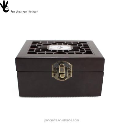 China Viable Pan Wooden Box Antique Wooden Jewelry Box Kit For Earring And Watch Wooden Storage Box With Lock for sale