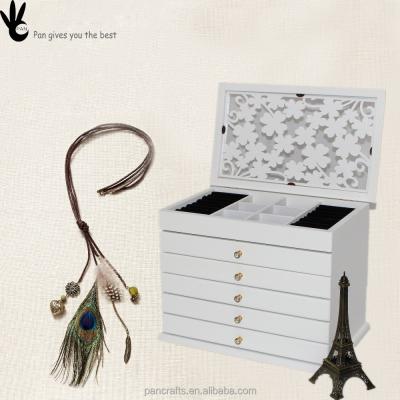 China Eco-friendly Dresser Pan Cheap Customized Organizer Jewelry Box Top Storage Box Pretty for sale