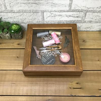 China Recycled materials fashion design PAP lid needle work zakka storage box transparent wood for sale