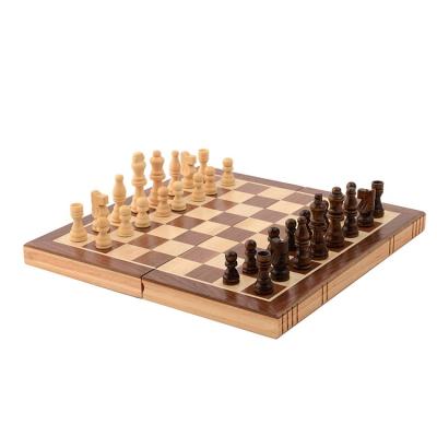 China Wholesale Eco-Freindly Folding Wooden Chess Set 3 In 1 Place Luxury Travel Chess Board Chess Pieces for sale