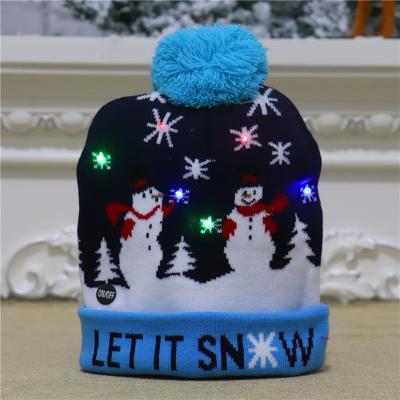 China Christmas Promotion New 24x21cm Santa Hat Christmas Baby Christmas Gift 2021 Christmas Hat Light Caps for sale