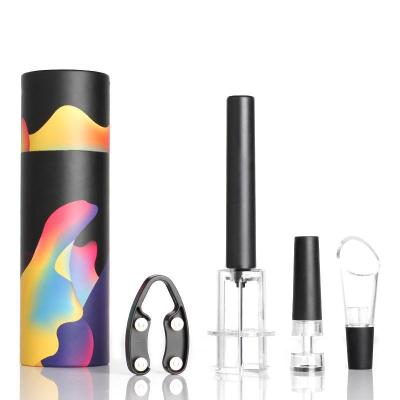 China New Product Viable Stainless Steel Wine Bottle Corkscrew Set Wine Gift Atmospheric Pressure Corkscrew Set for sale