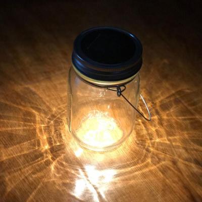 China Garden Dia80*H130mm Mason Jar Lighting Solar Circuits Design Solar Powered Mason Jar Bottle Bottle Lights for sale