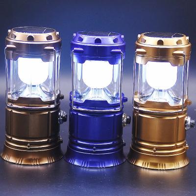 China Waterproof Portable Handheld Folding Solar Lamp Lantern USB Rechargeable Led Camping Light for sale