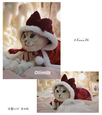 China Factory Direct Sales Viable Cute Snowman Reindeer Pet Clothes Christmas Dog Pajamas Shirts, Red Backcat Clothes for sale