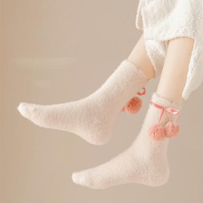 China Soft bumps women's mid-tube floor autumn and winter pure cotton deodorant cotton socks cute Japanese women for sale