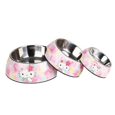 China Multicolor Small Animals Cat Bowl Pet Stainless Pet Cat Dog Bowl Features Available for sale