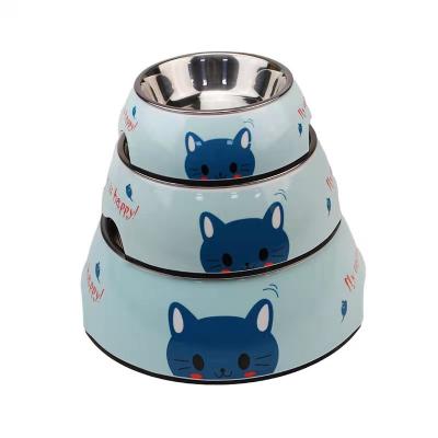 China Multicolor Stainless Inner Spare Dog Bowl Features Small Animals Cat Pet Bowl Slow Feeding Pet Bowl for sale