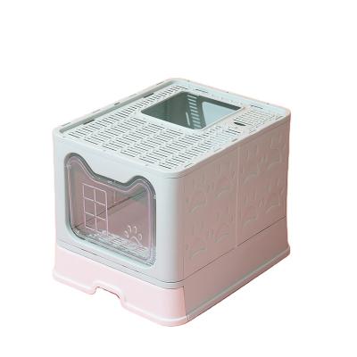 China Cuboids Double Sustainable Folding Passage Enclosed Environmental Protection Material And Cat Litter Box for sale