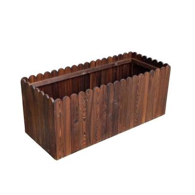 China Modern High Quality Vegetable Antiseptic Flower Box Rectangle Wooden Planter Box for sale