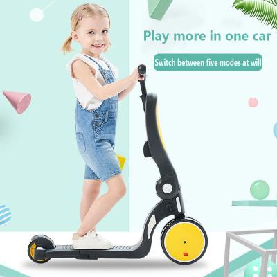 China Child fashion five-in-one multifunctional children's kick scooter balance car can rest and slide to push 1-6 years old baby scooter for sale