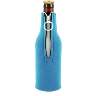 China Wholesale Custom Waterproof Neoprene 12oz Sublimation Logo Beer Bottle Cooler With Zipper for sale