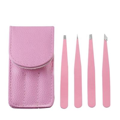 China Professional Eyebrow Tweezers Eyebrow Hair Removal Clip Makeup Tools Eyelash Extension Eyelash Tweezers Set for sale