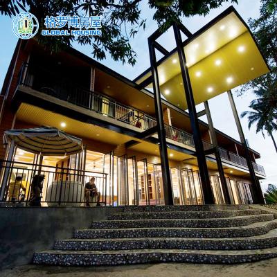 China CN Steel Structure Suppliers GLOBAL HOUSING Prefab House/Hotel/Buildings forest villa house Luxury Mobile Prefab House in palau for sale