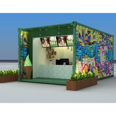 China 20 feet coffee iron shipping 10ft outdoor food cart kiosk container bar home for sale