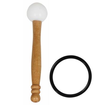 China Musical Instrument Made In China Wholesale Cheap Solid Wooden Rubber Hammer Music High Elastic Bowl Handle Hitting Stick for sale