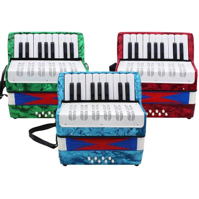 China High Quality Teaching/Performance Music Lover/Beginner/Beginners Practice Playing Keyboard Instruments 17 Keys 8 Bass Instruments Celluloid Accordion With Straps for sale