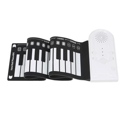 China Plastic+Lithium Battery+Metal Silicone Black And White Keyboard Folding Electronic Piano 49keys Professional Playing Piano for sale