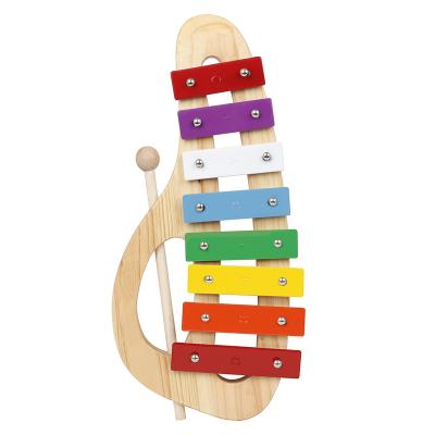 China Educational Toy Wooden Rainbow Jigsaw Children's Blow On The Piano Orff Portable Eight Tone Xylophone With Blow Stick for sale