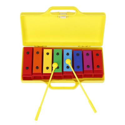 China Orff Early Education Toy Percussion Xylophone 8 Tones Early Education Color Hand Bang On Piano With Box for sale