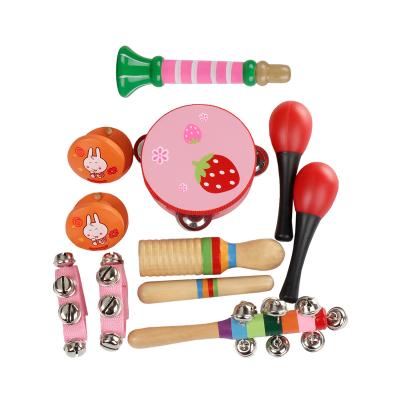 China 2022 Percussion Music Combination Pink Percussion Instrument Hot-selling Orff Instructional Education First 10 Pieces Set for sale