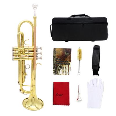 China Lacquer Gold SLADE Sells High Quality Professional Brass Instruments with B-Plate Brass Two-Tone Horns and Storage Bag for sale