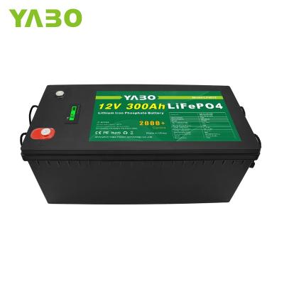 China Rechargeable UPS 12V 300AH LiFePO4 Batteries 12V Lithium Battery Deep Cycle Battery With Smart BMS for sale