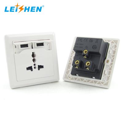 China Hot Selling Convenient Wall Charger 1 Pin Universal Wall Socket Pakistan Market Plug Wall USB Outlet Charger With Dual USBA 5V 2.1A for sale