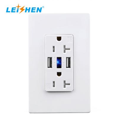 China Safty factory price US version duplex receptacle switch 20A 125V receptacle wall switch socket outlet for sale