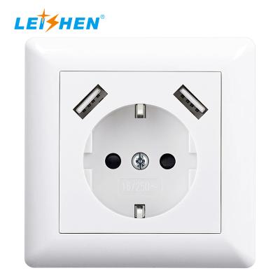 China High Quality Residential/Multi-Purpose Factory Sell Germany EU USB Wall Socket With 5V/2.8A Dual USB Ports for sale