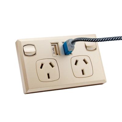 China Smart Dual USB Ports Australia 10a 12v Usb Plug Sockets And Switches Electric Socket 8 Charging Dual Pin for sale