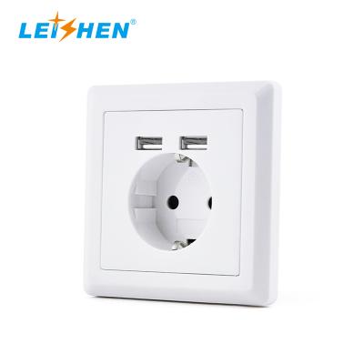 China USB Wall Socket 5V 2.1A Residential / General Purpose Eu Type Eu Female Socket With Leishen TUV Certificate for sale