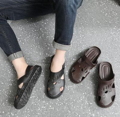 China Factory Price New Summer Cool Men's Sandals Non-slip Comfortable Light Weight Casual Breathable Leather Flat Outdoor Beach for sale