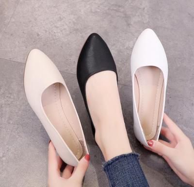 China Women's new breathable ladies' shoes spring Autumn Korean Shallow Mouth Flat shoes women's fashion solid color flats for sale