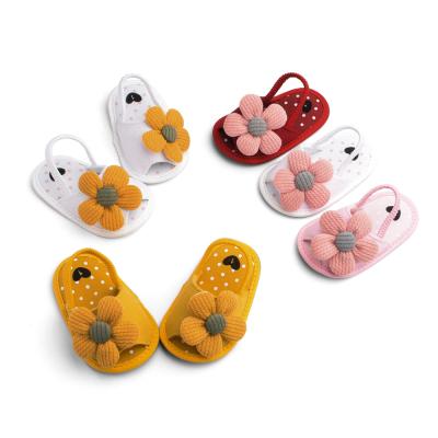 China Indoor Thick Permeable Toe Slippers Cotton Flower Hairy Thermal Breathable Warm Sandals for sale