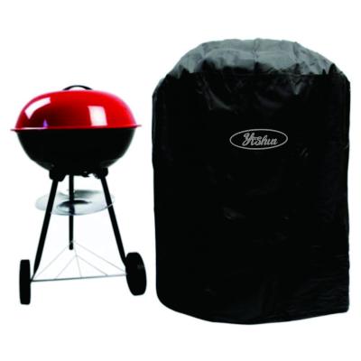 China YISHUN Hot Sale Dustproof 58 Inch Round Polyester PVC Coated Black Gas Grill Cover Barbecue Cover for sale