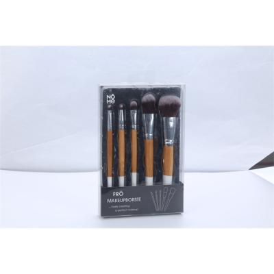 China Cheap Good Quality Flat Brush Eye Brush Makeup Set 5 Pcs Professional Bamboo Handle Makeup Brush Set for sale