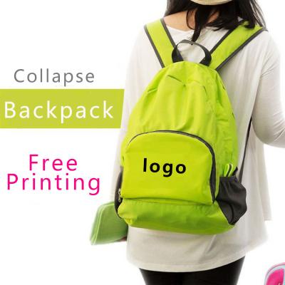 China Custom Logo Foldable Lightweight Travel Foldable Backpack For Promotion Gift for sale