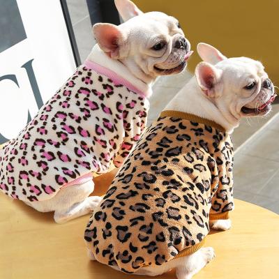 China CLASSIC Leopard Pet Cat Costume Large Dog Puppy Pajamas Jacket Winter Warm Luxury Dog Clothes Dog Pajamas for sale