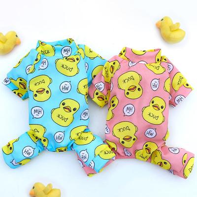 China Duck Dog Pajamas Cotton Small Cute Chihuahua Yorkie Bichon Pug Costume Puppy Clothes Dog Clothes for Dog Overalls for sale