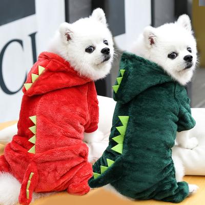 China Cute Dog Hoodies Shear Dinosaur Transformation Hoodie Pet Cat Warm Four Legged Dog Clothes Dog Hoodies for sale