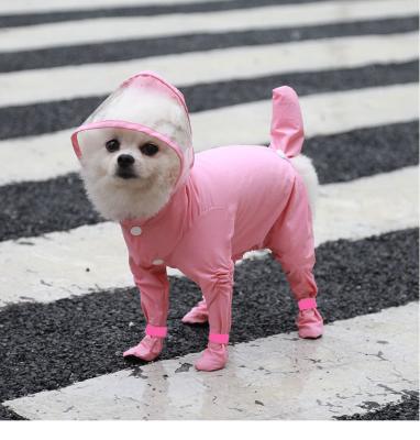 China Cute Pet Clothes Overalls Puppy Rain Jacket Dogs Costumes Coat Waterproof Dog Rain Boots Dog Raincoat for sale